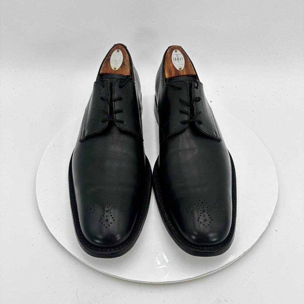 Grenson Men Size 11  Black Perforated Leather Lace Up Derby Dress Shoes